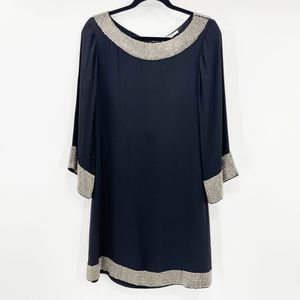 Alice + Olivia Black and Silver Mini Dress